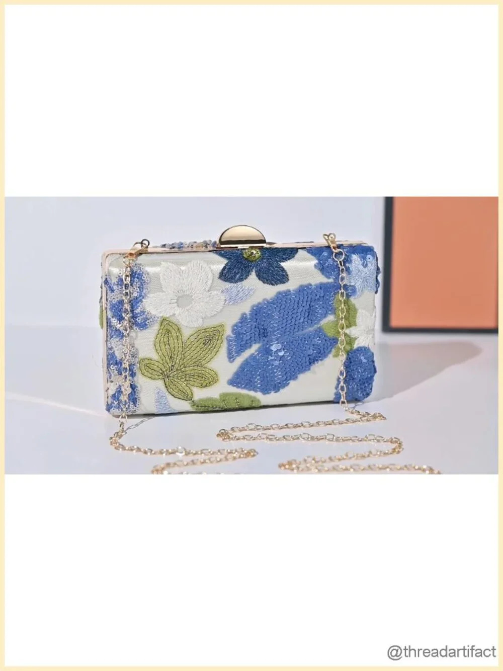 Embroidered Flower Evening Bag Floral Clutch Beaded Sequin Clutch Shoulder Bag